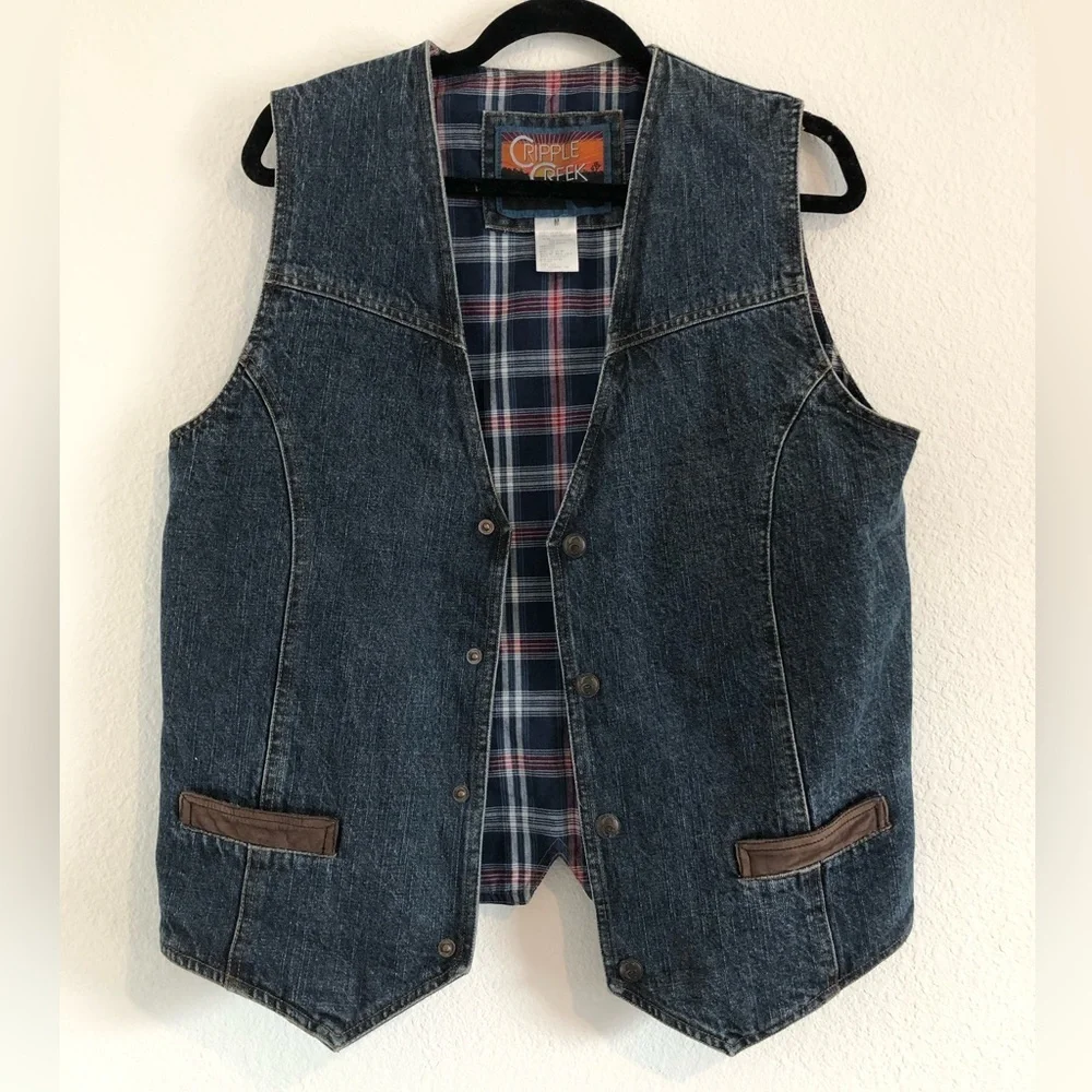 Vintage Cripple Creek Classic Creek Men's Denim Vest Medium